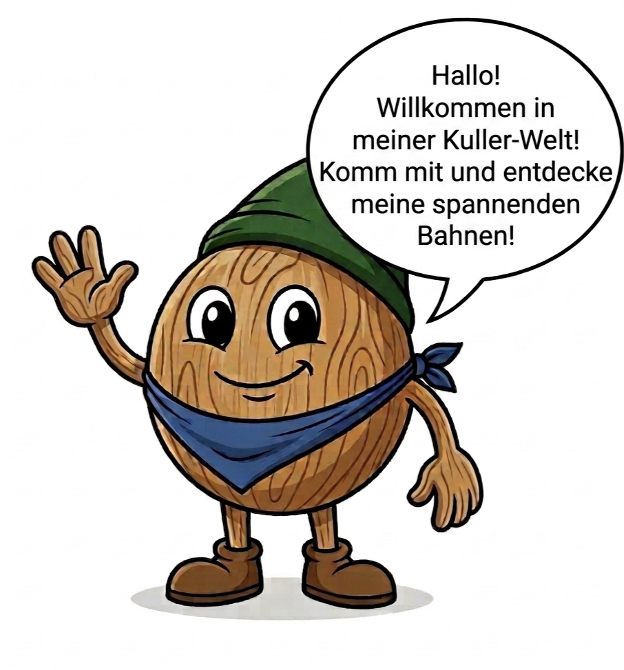 Pocki begrüßt die Besucherinnen und Besucher von Pockis Kuller-Welt